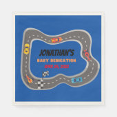 Racing Cars Racetrack Baby Jongen Toewijding Servet (Voorkant)