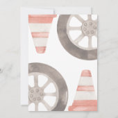 Racing Cars Siblings Joint Birthday Party Kaart (Achterkant)