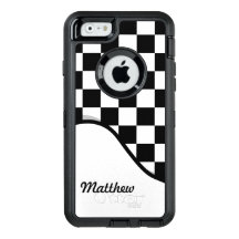 Racing Check Zwart Wit Geruit + Jouw naam