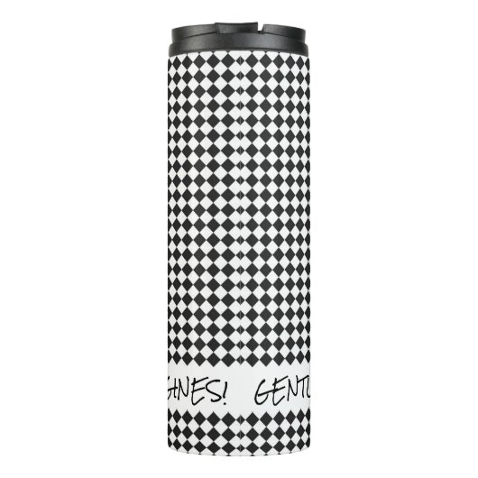 Racing Checker Flag Heren Start uw motoren Thermosbeker (Achterkant)