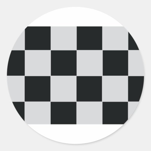 Racing Checker-vlag Ronde Sticker (Voorkant)
