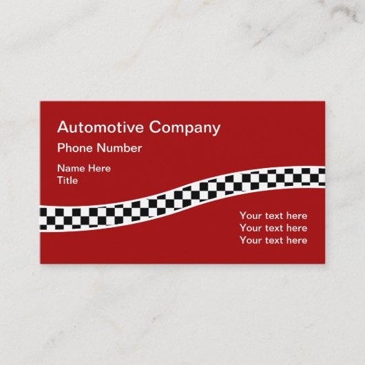 Racing Checkered Flag Achtergrond Automotive Desig Visitekaartje (Voorkant)