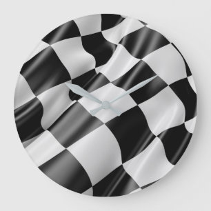 Racing Checkered Flag Finish LIne Grote Klok