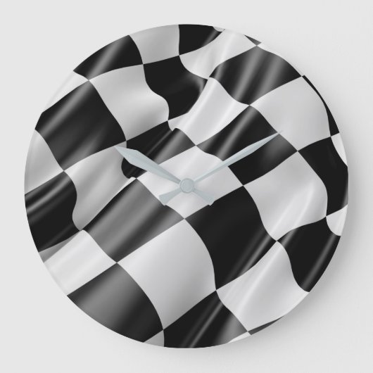 Racing Checkered Flag Finish LIne Grote Klok (Voorkant)