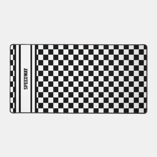 Racing Checkered Winners Flag Black en White Bureaumat (Voorkant)