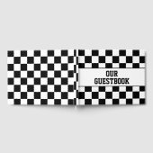 Racing Checkered Winners Flag Black en White Gastenboek (Volledig)