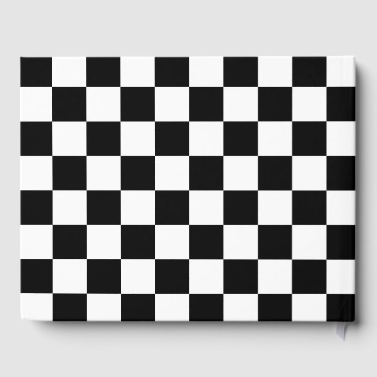 Racing Checkered Winners Flag Black en White Gastenboek (Achterkant)