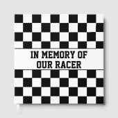 Racing Checkered Winners Flag Black en White Gastenboek (Voorkant)