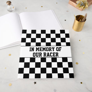 Racing Checkered Winners Flag Black en White Gastenboek