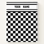 Racing Checkered Winners Flag Black en White Notitieboek (Achterkant)