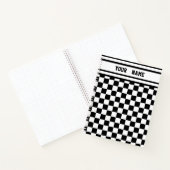 Racing Checkered Winners Flag Black en White Notitieboek (Binnen)
