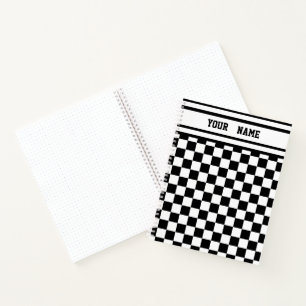 Racing Checkered Winners Flag Black en White Notitieboek