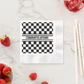 Racing Checkered Winners Flag Black en White Servet (Insitu)