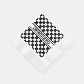 Racing Checkered Winners Flag Black en White Servet (Hoek)