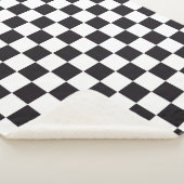 Racing / Chess Pattern - zwart Sherpa Deken (3/4)