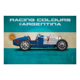 Racing Colours of Argentina Perfect Poster