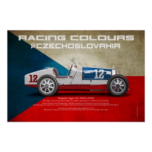 Racing Colours of Czechoslovakia Perfect Poster (Voorkant)