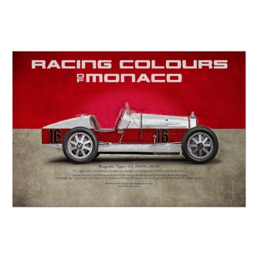 Racing Colours of Monaco Perfect Poster (Voorkant)
