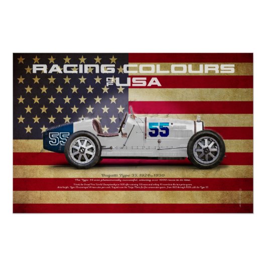 Racing Colours of USA Perfect Poster (Voorkant)