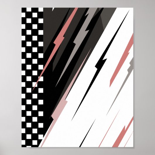 Racing Design in zwart en wit Poster (Voorkant)