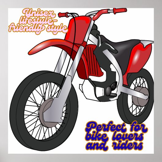 Racing Dirt Bike Art Poster (Voorkant)