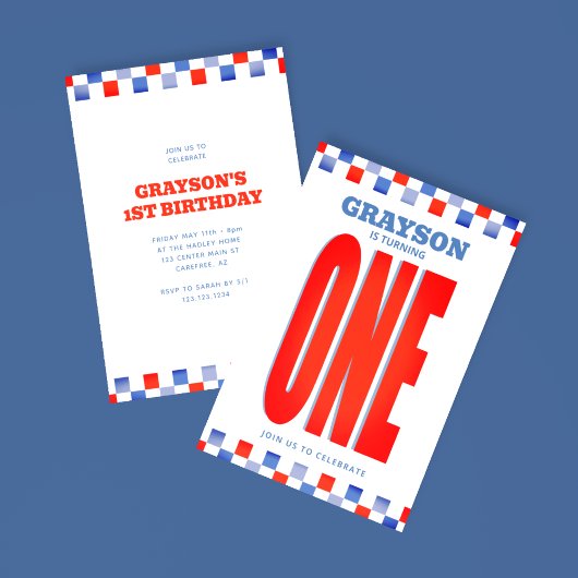 Racing draaien een 1e verjaardag kaart