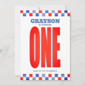 Racing draaien een 1e verjaardag kaart (Voorkant)