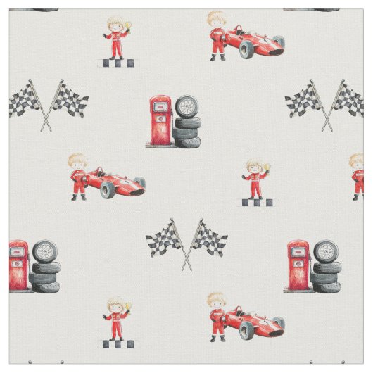 Racing f1 formula boy nursery stof (Close Up)