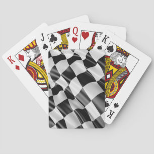 Racing Fan Geruite Vlag Finishlijn Pokerkaarten