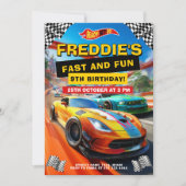 Racing Fast Car verjaardagsfeestje Kaart (Voorkant)