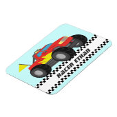 Racing Fiery Red Monster Truck Persoonlijk Magneet (Linkerzijde)
