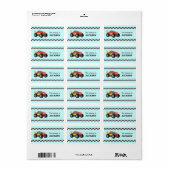 Racing Fiery Red Monster Truck, voor jongens Etiket (Full Sheet)