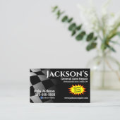 Racing Flag Auto Repair Visitekaartje (Staand voorkant)