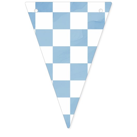 Racing Flag Checkered Blue & White bunting banner (Eerste vlag)