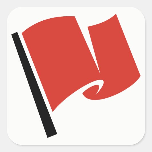 Racing Flag Red Vierkante Sticker (Voorkant)