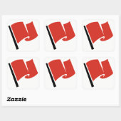 Racing Flag Red Vierkante Sticker (Vel)
