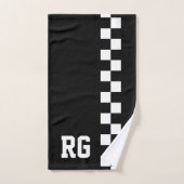 Racing Flag Zwart Wit Geruit Gepersonaliseerd Bad Handdoek (Handdoek)