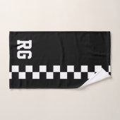 Racing Flag Zwart Wit Geruit Gepersonaliseerd Bad Handdoek (Handdoek)