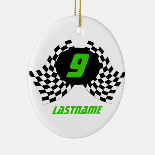 Racing Flags Photo Keepsake Keramisch Ornament (Rechts)