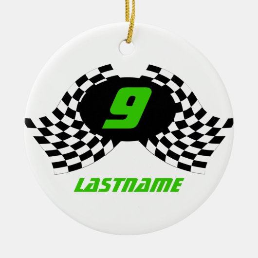 Racing Flags Photo Keepsake Keramisch Ornament (Voorkant)