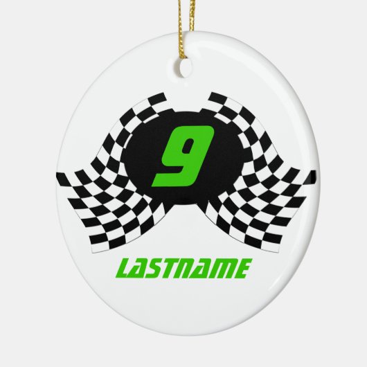 Racing Flags Photo Keepsake Keramisch Ornament (Links)