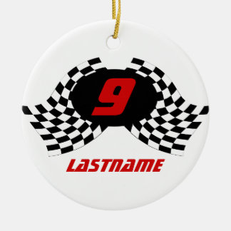 Racing Flags Photo Keepsake Keramisch Ornament