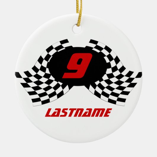 Racing Flags Photo Keepsake Keramisch Ornament (Voorkant)