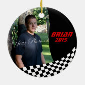 Racing Flags Photo Keepsake Keramisch Ornament (Achterkant)