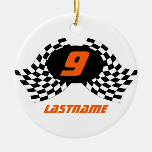 Racing Flags Photo Keepsake Keramisch Ornament (Voorkant)