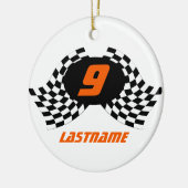 Racing Flags Photo Keepsake Keramisch Ornament (Links)