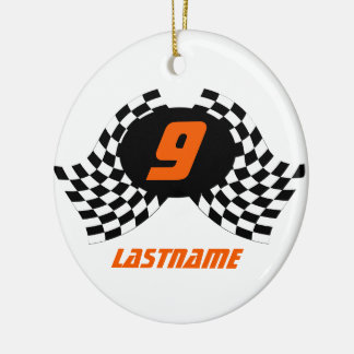 Racing Flags Photo Keepsake Keramisch Ornament