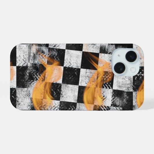 Racing Flames Design Phone Case iPhone 15 Case (Achterkant horizontaal)