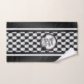 Racing Geruit Zwart Wit Sport Logo Bad Handdoek (Handdoek)