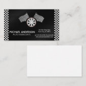 Racing geruite vlaggen en banden | Automatisch Visitekaartje (Voorkant / Achterkant)